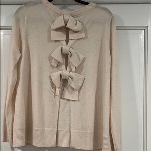 Club Monaco Ivory Bow-Accent Sweater
